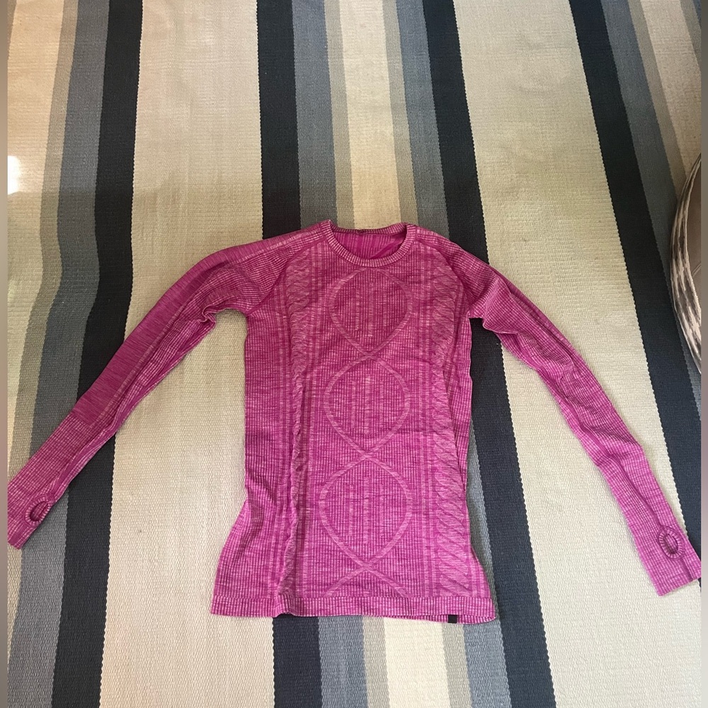 Lululemon long sleeve running shirt in pink